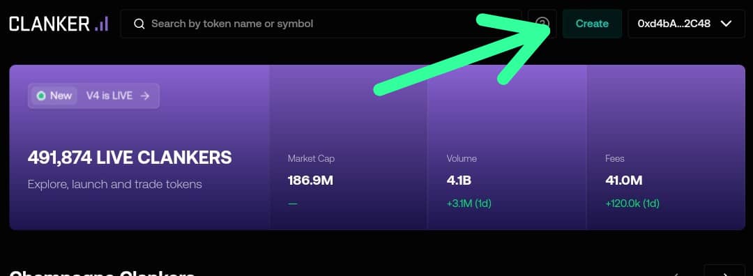Clanker Create Token