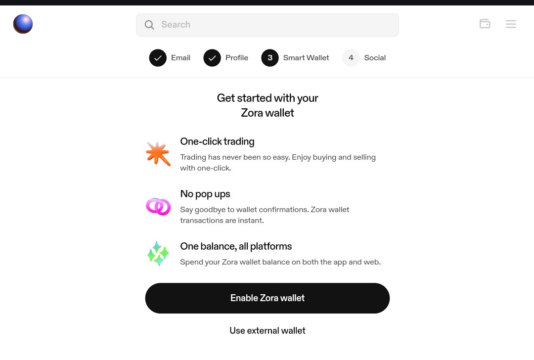 Profile Wallet Settings