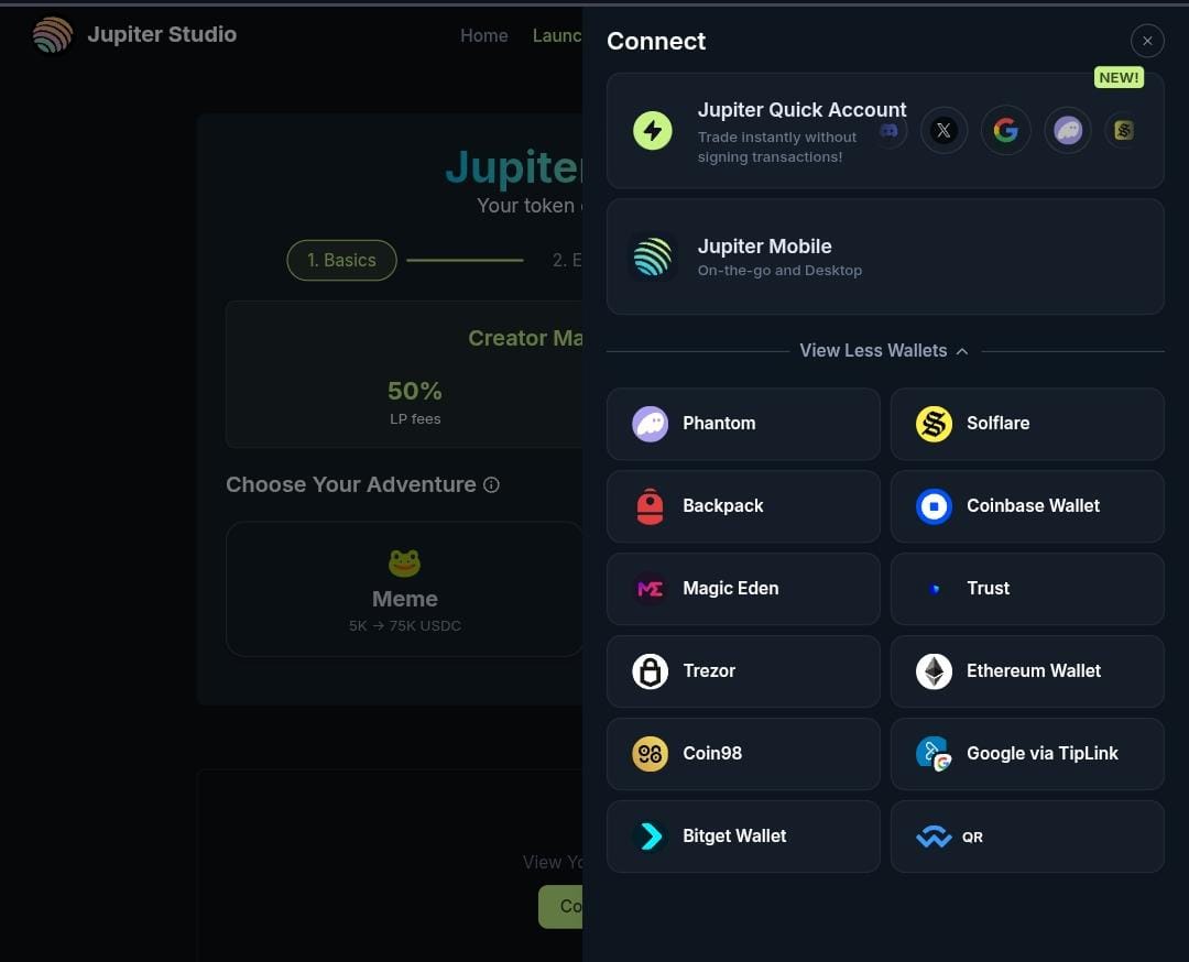 Jup Wallet Connection