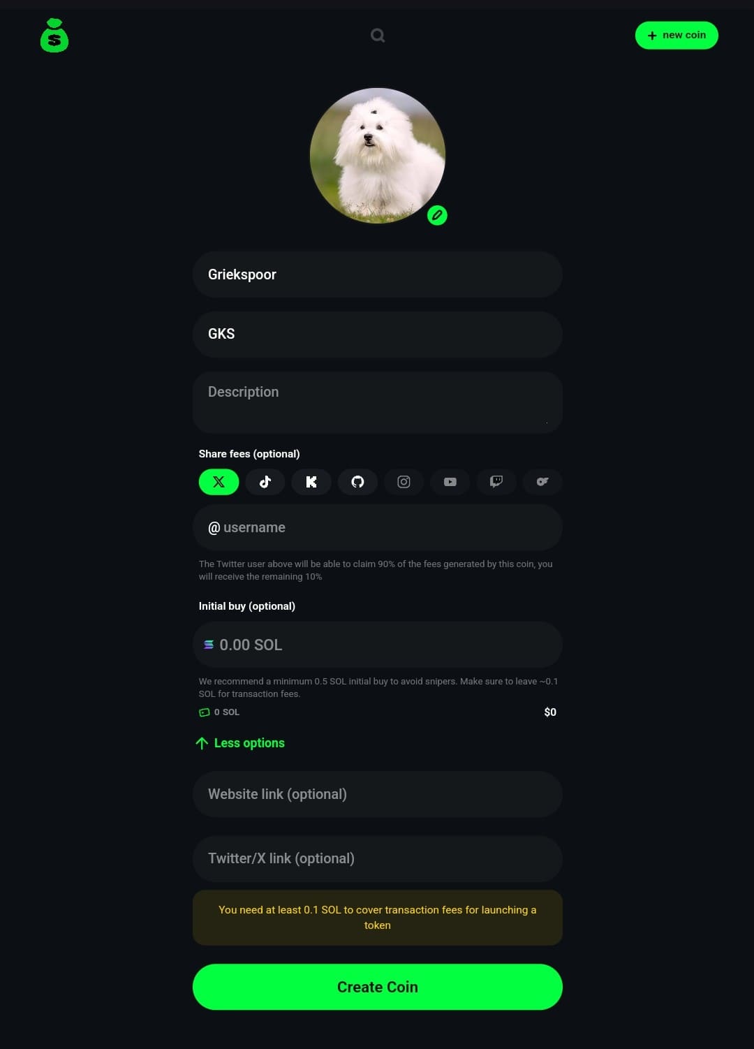 Token Creation Details On Bags